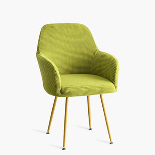 Opaline - Housse de chaise avec accoudoir en Jacquard Vert pomme sur fond gris