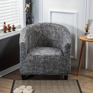 Housse de Fauteuil Crapaud Design - Royale Gris Foncé sur fond gris