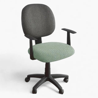 Zenith - Housse de siège de chaise de bureau en Jacquard Vert sur fond gris