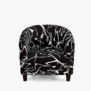 Housse de Fauteuil Crapaud Design - Royale Noir Profond sur fond gris