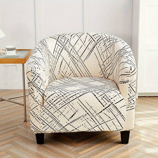 Housse de Fauteuil Crapaud Design - Royale Beige Jaune sur fond gris