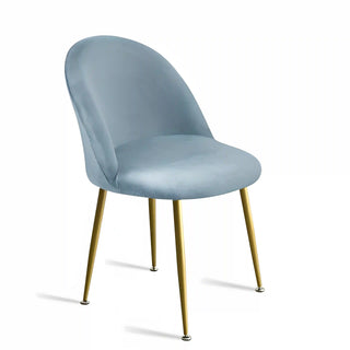 Splendor - Housse de chaise bec de canard en Velours Bleu Clair sur fond gris