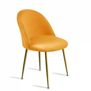 Splendor - Housse de chaise bec de canard en Velours Jaune sur fond gris