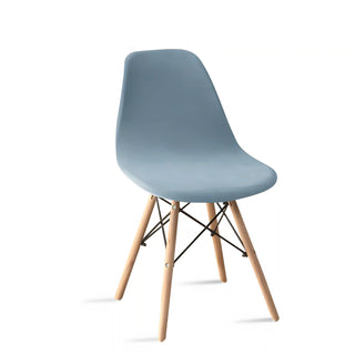 Housse de chaise en arc en Velours - Azelith Bleu clair sur fond gris