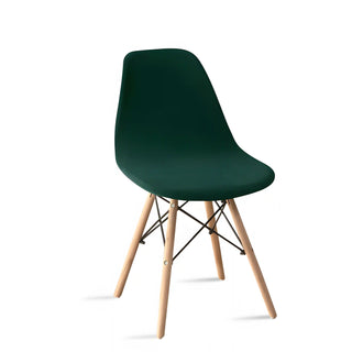 Nobleza - Housse de chaise en arc en Velours Vert foncé sur fond gris