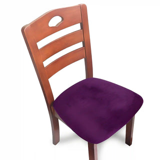 Housse de siège de chaise classique en Velours - Epiphany Violet sur fond gris