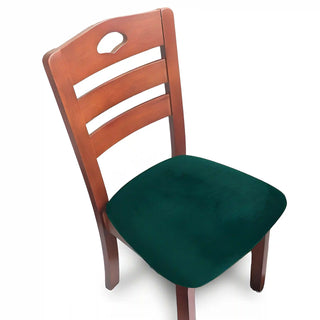 Housse de siège de chaise classique en Velours - Epiphany Vert foncé sur fond gris