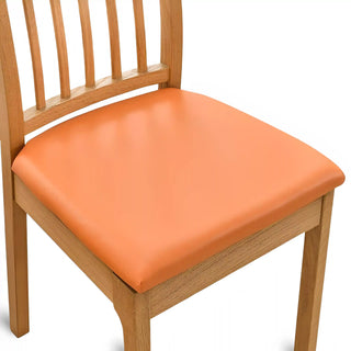 Housse de siège de chaise classique en Simili Cuir - Marendia Orange sur fond gris