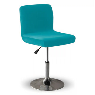 Stellar - Housse de chaise de bar en Velours Turquoise sur fond gris