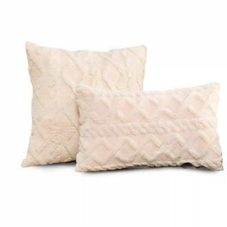 Triumph - Housse de coussin côtelée Crème sur fond gris