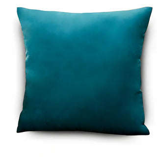 Housse de coussin en Velours - Valeska Bleu turquoise sur fond gris