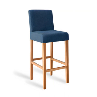 Adagio - Housse de tabouret de bar en Jacquard Bleu Royal sur fond gris