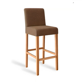 Adagio - Housse de tabouret de bar en Jacquard Café foncé sur fond gris