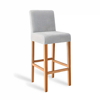 Adagio - Housse de tabouret de bar en Jacquard Gris Clair sur fond gris