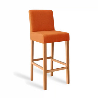 Adagio - Housse de tabouret de bar en Jacquard Orange sur fond gris