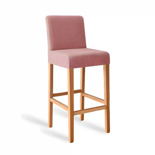 Adagio - Housse de tabouret de bar en Jacquard Rose sur fond gris