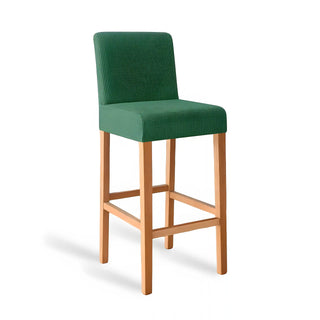 Adagio - Housse de tabouret de bar en Jacquard Vert Foncé sur fond gris