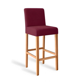 Adagio - Housse de tabouret de bar en Jacquard Bordeaux sur fond gris