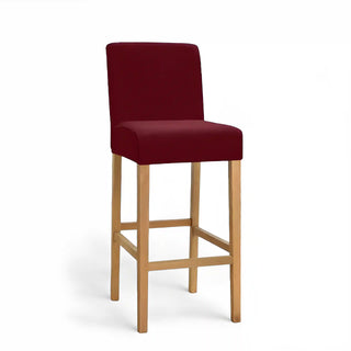 Adagio - Housse de tabouret de bar en Velours Bordeaux sur fond gris