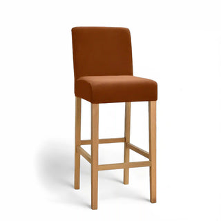 Adagio - Housse de tabouret de bar en Velours Caramel sur fond gris