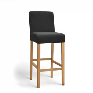 Adagio - Housse de tabouret de bar en Velours Noir sur fond gris