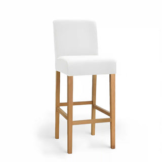 Adagio - Housse de tabouret de bar en Velours Blanc sur fond gris