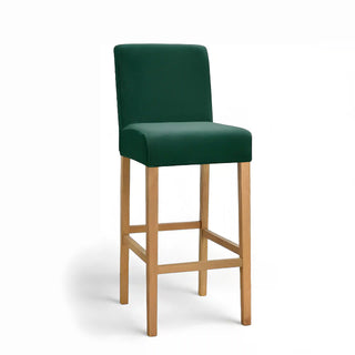 Adagio - Housse de tabouret de bar en Velours Vert foncé sur fond gris