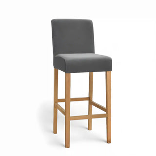 Adagio - Housse de tabouret de bar en Velours Gris foncé sur fond gris