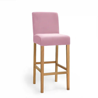 Adagio - Housse de tabouret de bar en Velours Rose sur fond gris