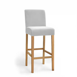 Adagio - Housse de tabouret de bar en Velours Gris clair sur fond gris