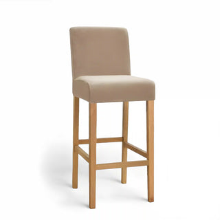 Adagio - Housse de tabouret de bar en Velours Brun clair sur fond gris