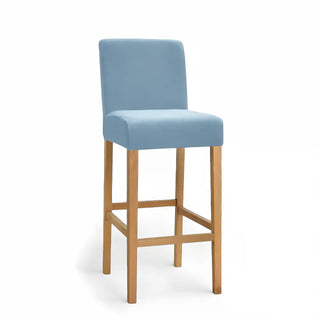 Adagio - Housse de tabouret de bar en Velours Bleu clair sur fond gris