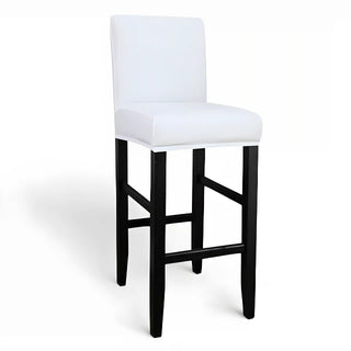 Adagio - Housse de tabouret de bar lisse Blanc sur fond gris