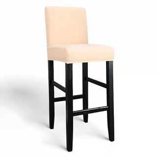 Adagio - Housse de tabouret de bar lisse Crème sur fond gris