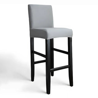 Adagio - Housse de tabouret de bar lisse Gris clair sur fond gris