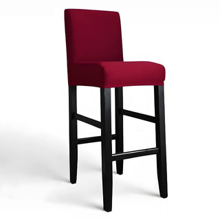 Adagio - Housse de tabouret de bar lisse Bordeaux sur fond gris