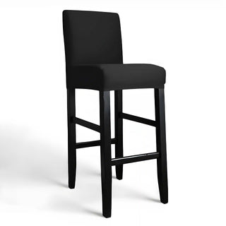 Adagio - Housse de tabouret de bar lisse Noir sur fond gris