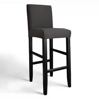 Adagio - Housse de tabouret de bar lisse Gris foncé sur fond gris