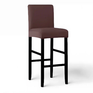 Adagio - Housse de tabouret de bar lisse Marron sur fond gris