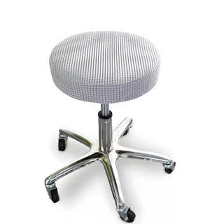 Aureus - Housse de Tabouret en Jacquard Silver sur fond gris