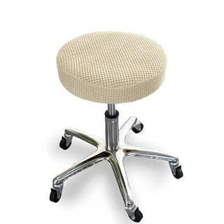 Aureus - Housse de Tabouret en Jacquard Beige sur fond gris