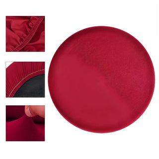 Housse de Tabouret en Simili Cuir - Aureus Rouge sur fond gris