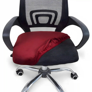 Zenith - Housse de siège de chaise de bureau en Velours Rouge sur fond gris