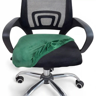 Housse de siège de chaise de bureau en Velours - Lydaris Vert sur fond gris