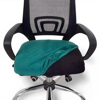 Zenith - Housse de siège de chaise de bureau en Velours Vert canard sur fond gris