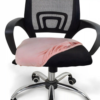 Housse de siège de chaise de bureau en Velours - Lydaris Rose clair sur fond gris