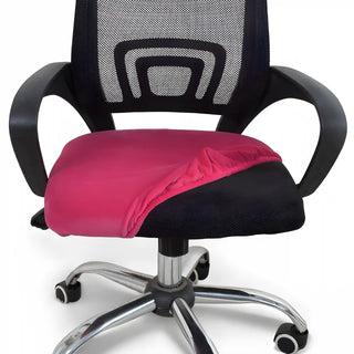 Zenith - Housse de siège de chaise de bureau en Velours Rose fuchsia sur fond gris