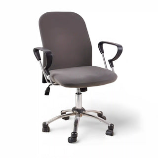 Sereno - Housse de chaise de bureau en Velours Gris sur fond gris