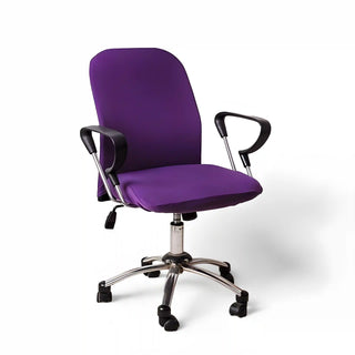 Sereno - Housse de chaise de bureau lisse Violet sur fond gris