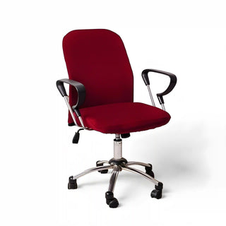 Sereno - Housse de chaise de bureau lisse Rouge sur fond gris